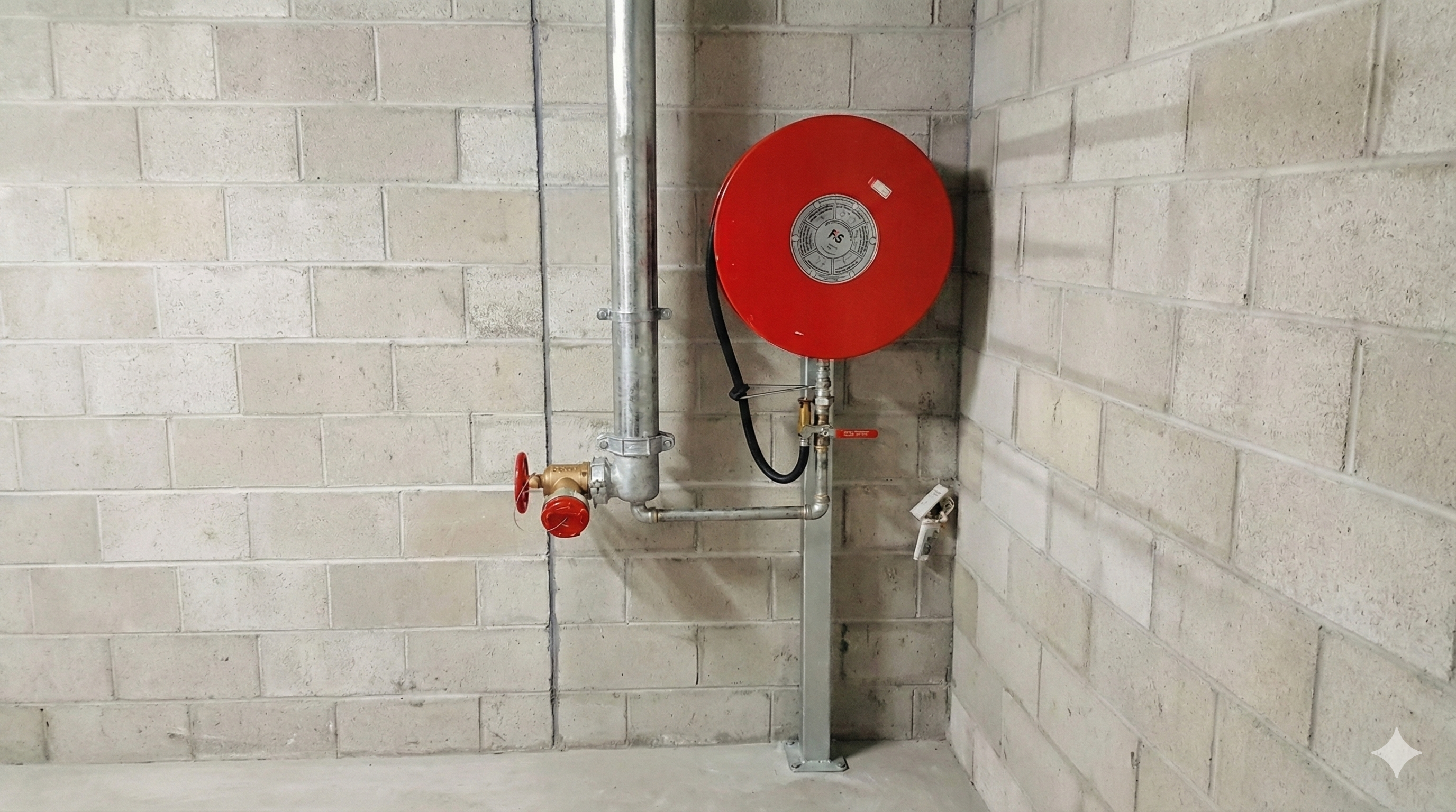 Technician testing a hydrant outlet in a car park
